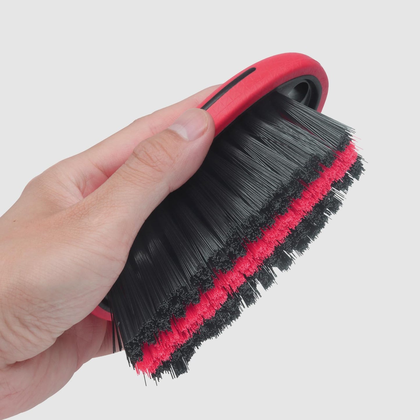 LoyaGour Carpet and Upholstery Cleaning Brush,Carpet Scrubber Stiff Bristle Detailing Scrub Brushes,Interior Leather Brush for Car and Home (Red)