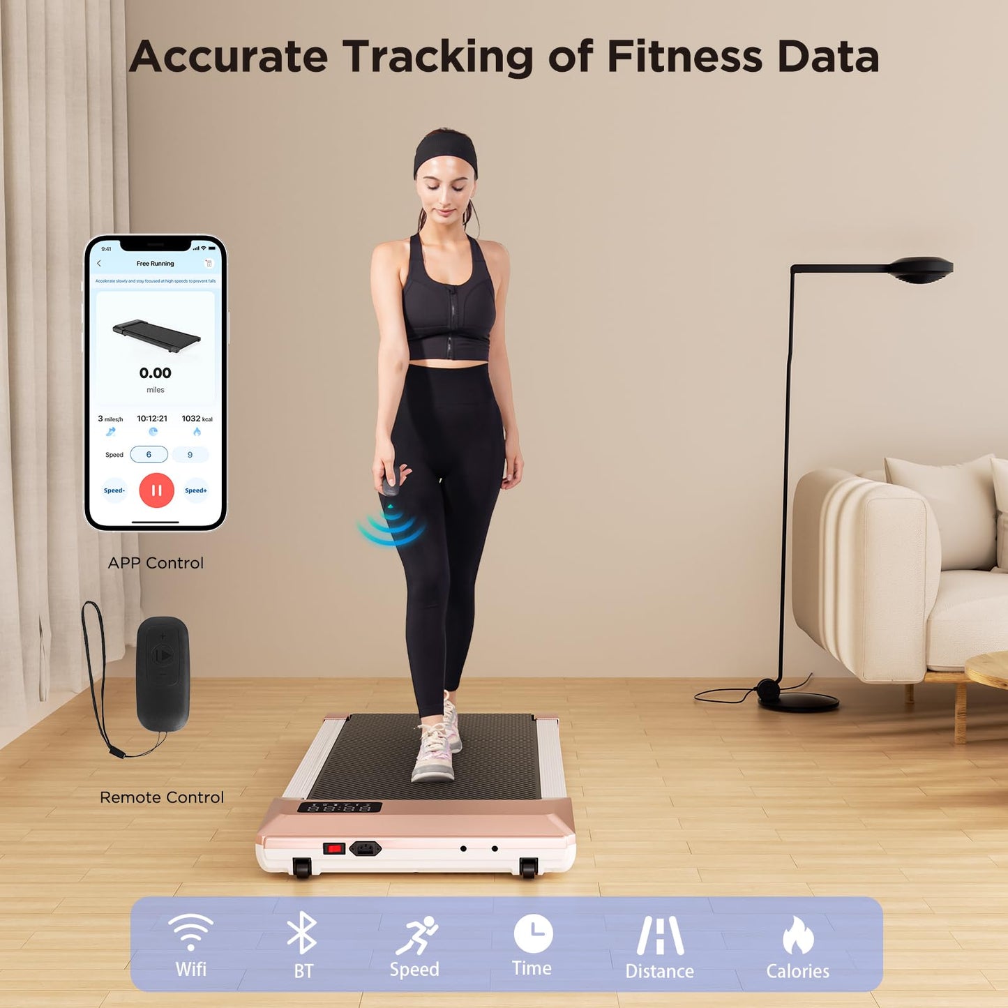 SupeRun Walking Pad, Under Desk Treadmill, 3 in 1 Portable Treadmill with Remote Control LED Display, 2.2 HP Quiet Walking Jogging Machine for Office Home Use, 300 Lbs Capacity