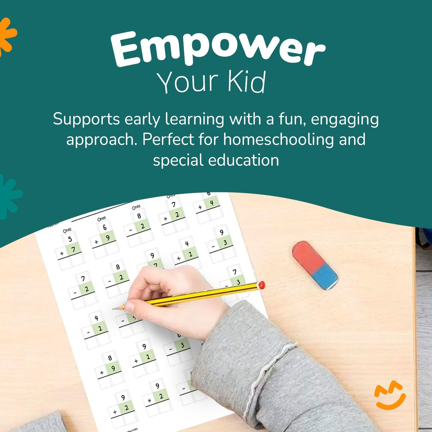 Channie’s One Page A Day Single Digit Addition & Subtraction Workbook for Pre-Kindergarten - 1st Grade Elementary School Students, Single Digit Math Practice, 50 Pages