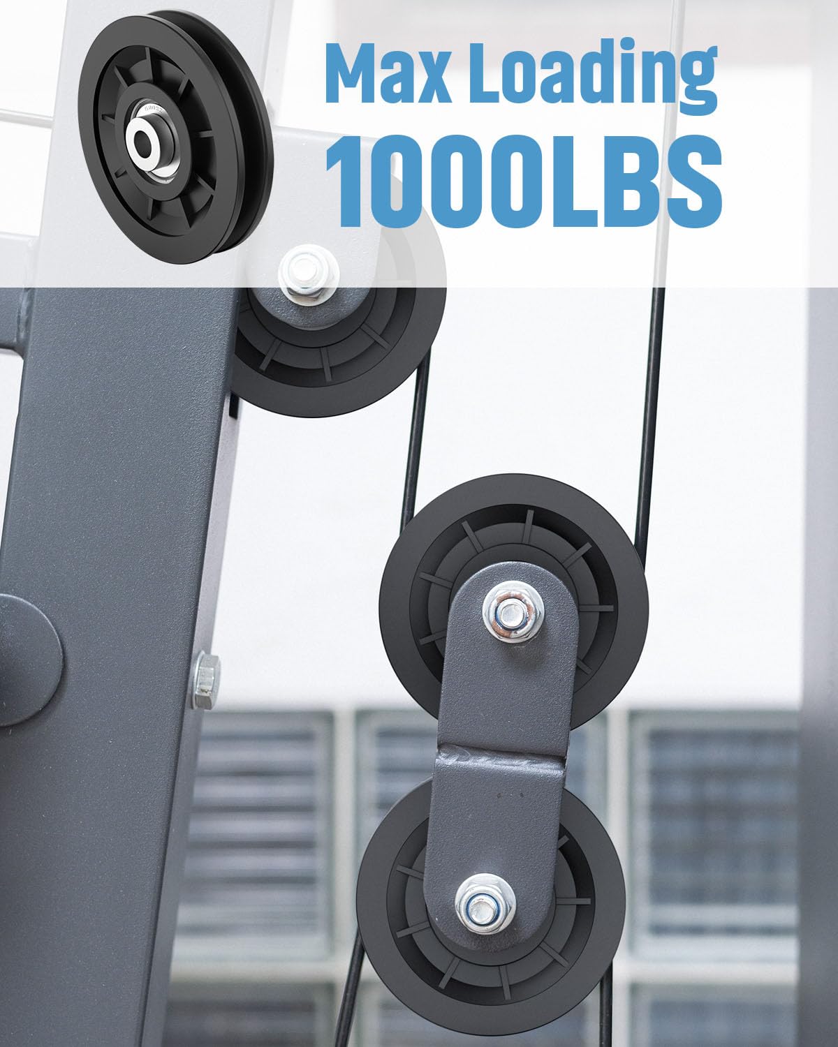 Mixizigoz 90mm/3.5" Universal Nylon Bearing Pulley-Wheel Replace for Home Gym Equipment Part Cable Machine, Wearproof Abration Bearing Wheel, Gym Equipment and Garage Door Pulley System