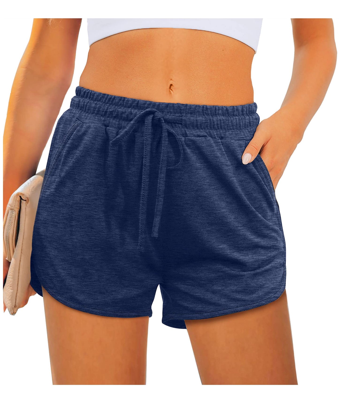 Aloodor Yoga Shorts for Women Casual Summer Running Shorts Fitness XXL