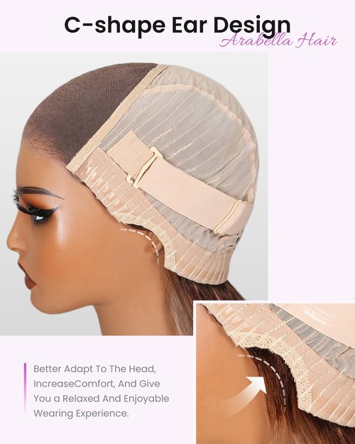 Arabella 5x6 Ready to Go Glueless Wigs Human Hair 20/Ash Blonde Ombre Lace Front Wigs 100% Human Hair Real 230% Density Pre Cut Lace Pre Plucked Straight Wig Human hair (16inch, 5X6 Straight Wig)