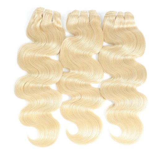 613 Bundles with Closure Blonde Human Hair Bundles with Closure （18 20 22+16）- 12A 100% Brazilian Virgin Hair Bundles with 4x4 Transparent Lace Closure, Body Wave Bundles with Closure