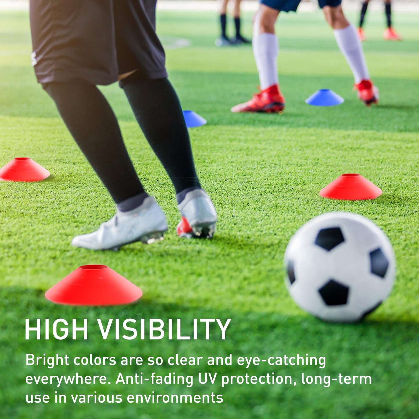 CasaCulina 25 Pack Soccer Training Cones, Agility Disc Sports Cones with Carry Bag and Holder, Plastic Football Cones for Drills, Sports Training, Basketball, Coaching, Practice Equipment, 5 Color