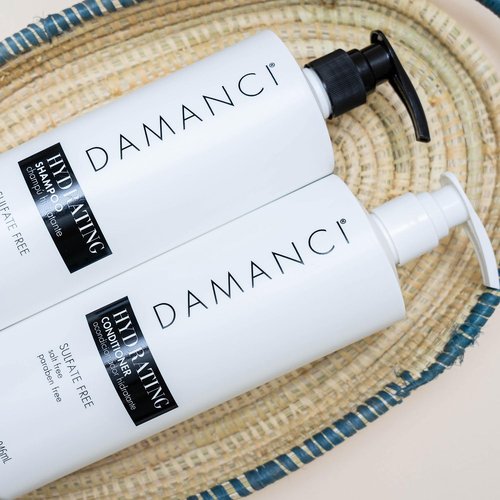 Damanci Hydrating Shampoo and Conditioner Duo, Sulfate Free Shampoo and Conditioner for Dry Hair, with Keratin and Collagen, Paraben and Salt Free (32oz)