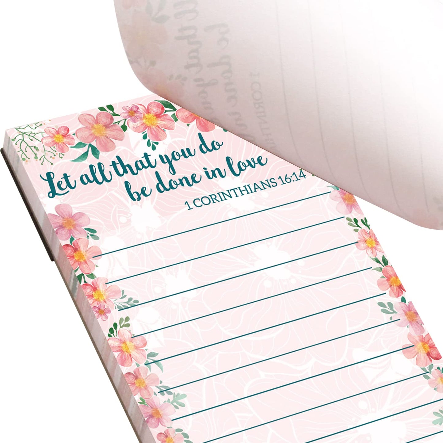 Fancy Land Religious Magnetic Notepads Floral to Do List for Fridge Christian Memo Pads 6 Pack