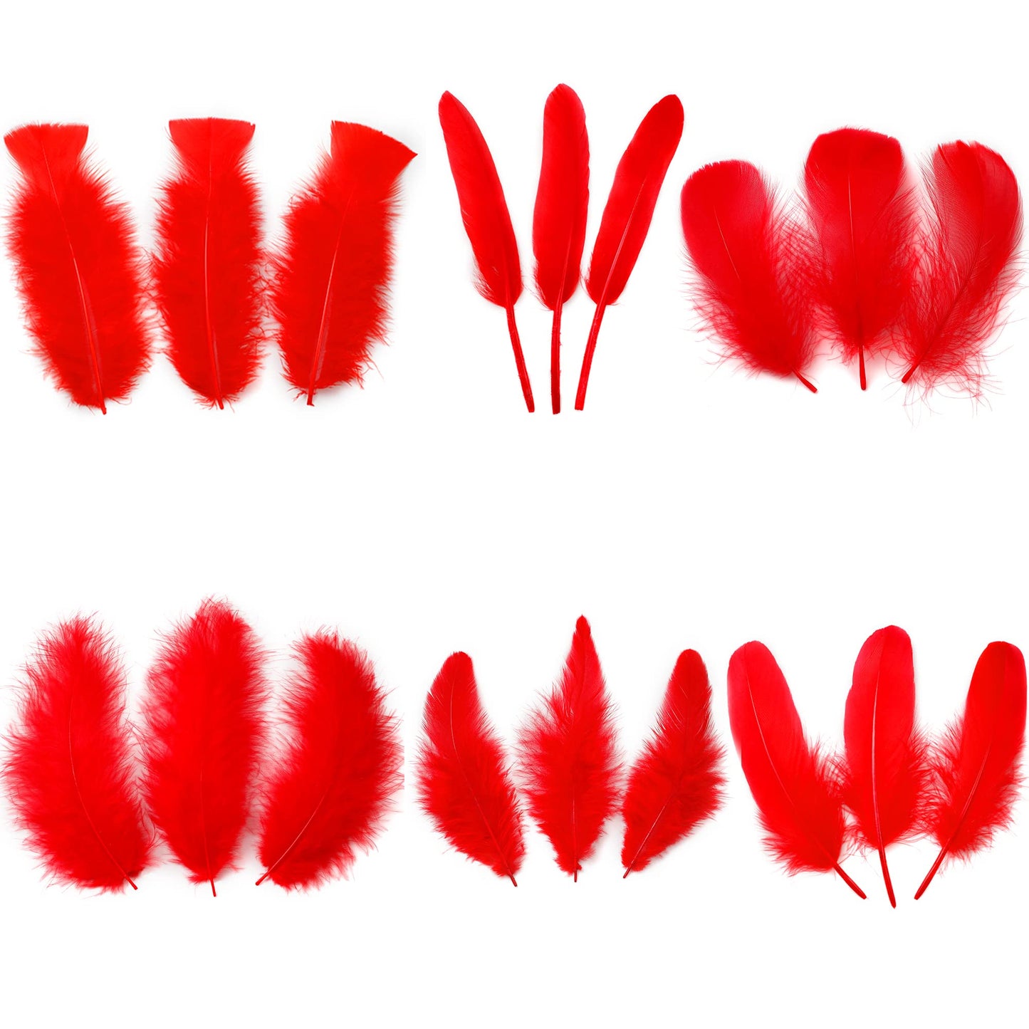 Pink Craft Feathers Bulk - 240pcs 6 Style Natural Decorative Feathers for Wedding Home Party, Dream Catcher Supplies and DIY Crafts (Pink)