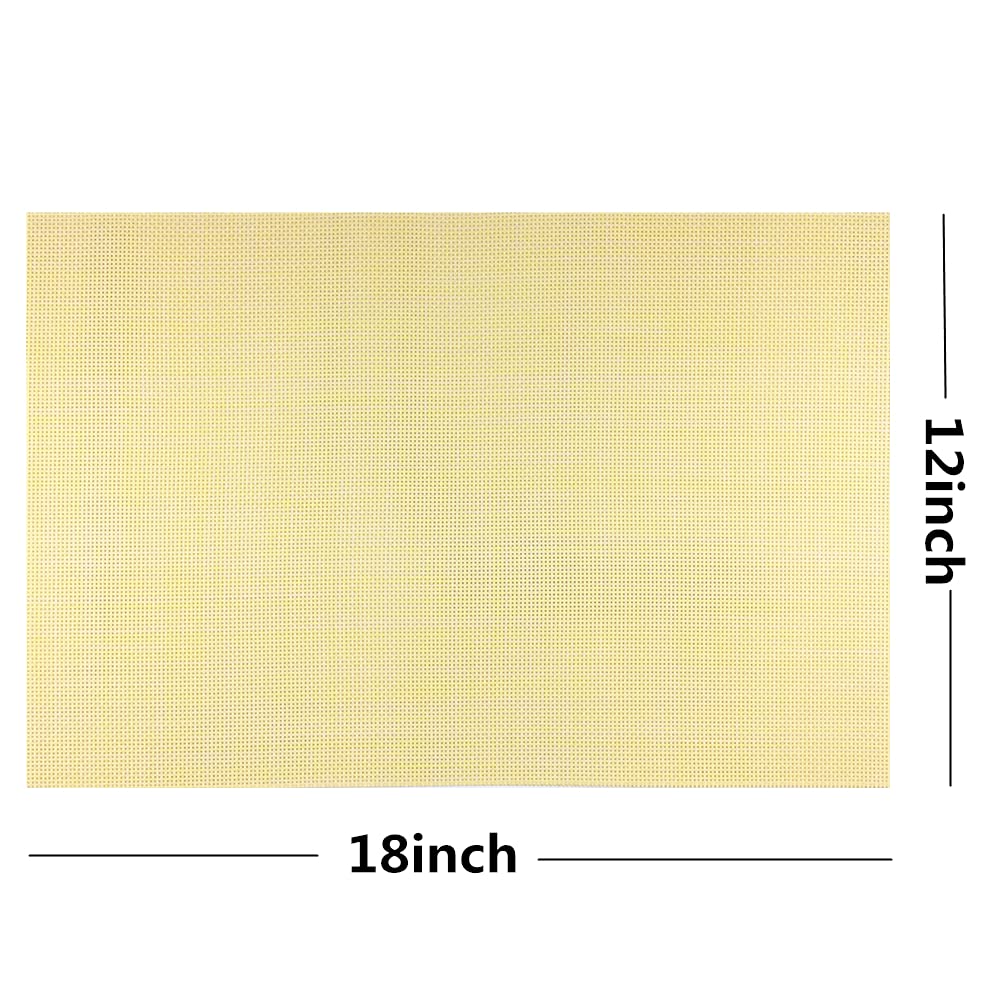WAZAIGUR Placemats,Easy to Clean Crisscross Woven Vinyl Place Mats Durable Non-Slip Heat Resistant Table Mats,Placemats for Kitchen Table Set of 6,Yellow