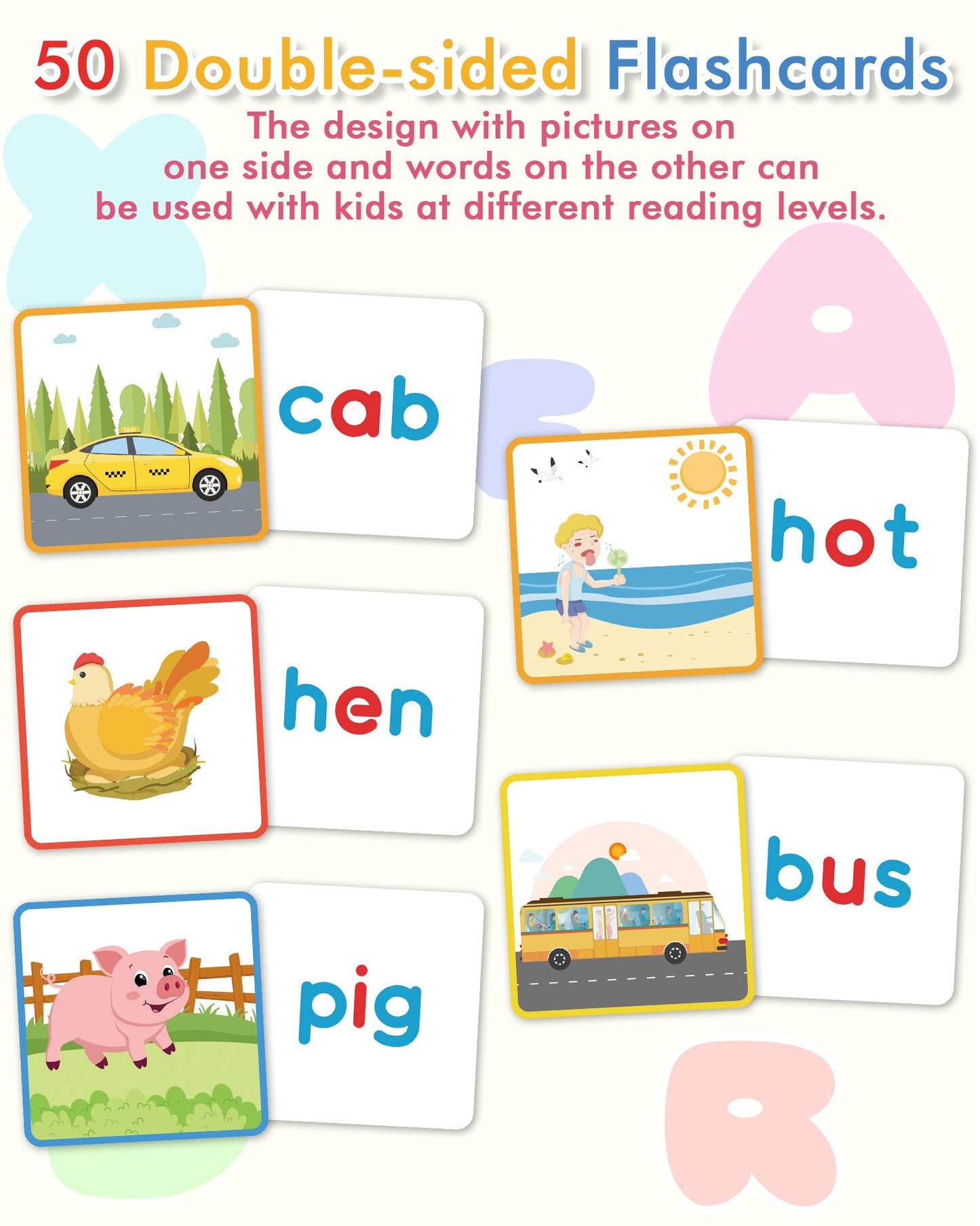 Gojmzo Wooden CVC Word Spelling Games, Preschool Kindergarten Learning Activities, Montessori Educational Toys Gifts for 3 4 5 6 Year Old Kids, Sight Words Flash Cards Reading Letters for Toddlers