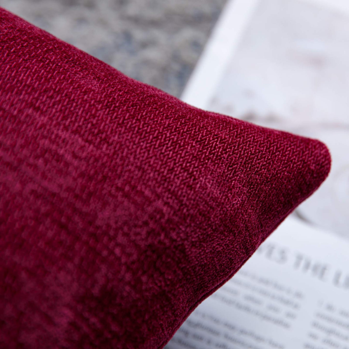 Anickal Valentines Marron Pillow Covers 18x18 Inch Set of 2 Solid Rustic Farmhouse Decorative Throw Pillow Covers Square Cushion Case for Home Sofa Couch Decoration