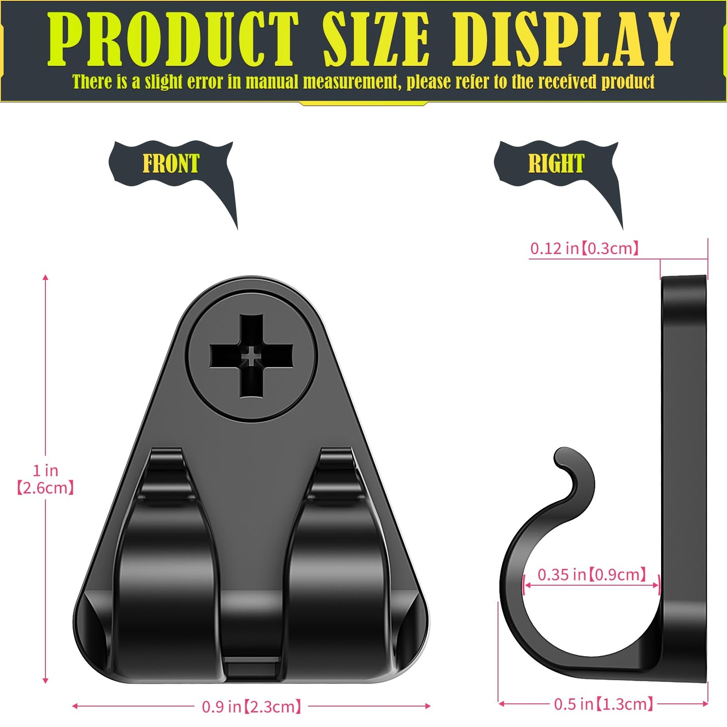 Lewufe Hooks for Outdoor String Lights Clips, Christmas Light Clips Weatherproof, Lights Hanger Hooks for Hanging Christmas Light, Fairy Light, Cable, Holiday Decor - Black, 50 Pack