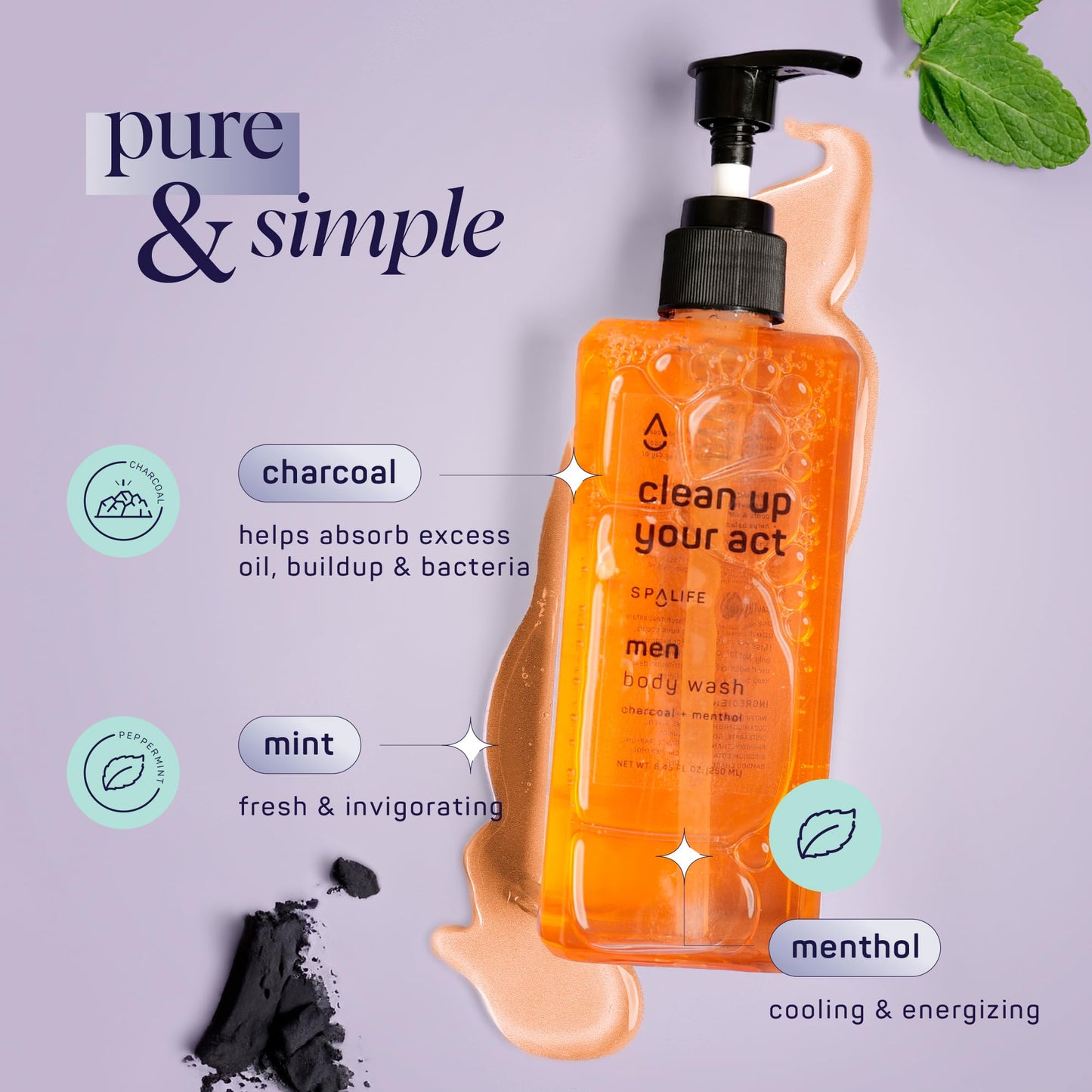 SpaLife Men's Hair & Body Care 4-Piece Set – Body Wash, Shave Gel, After-Shave Gel, Shampoo – Men's Skincare – After-Shave Lotion for Men – Gift Set – Gifts for Men – Gifts for Guys