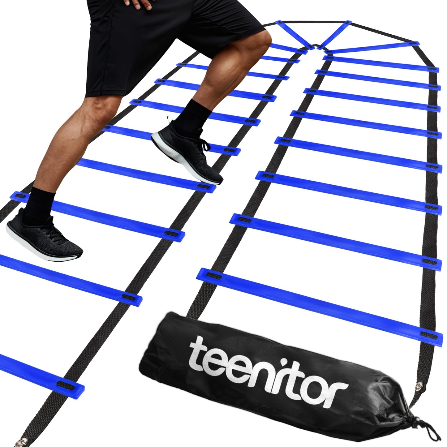 Teenitor Agility Ladder Speed Ladder Training Ladder for Soccer, Speed, Football Fitness Feet Training Carry Bag Agility Training Equipment 13 rungs, 23 feet