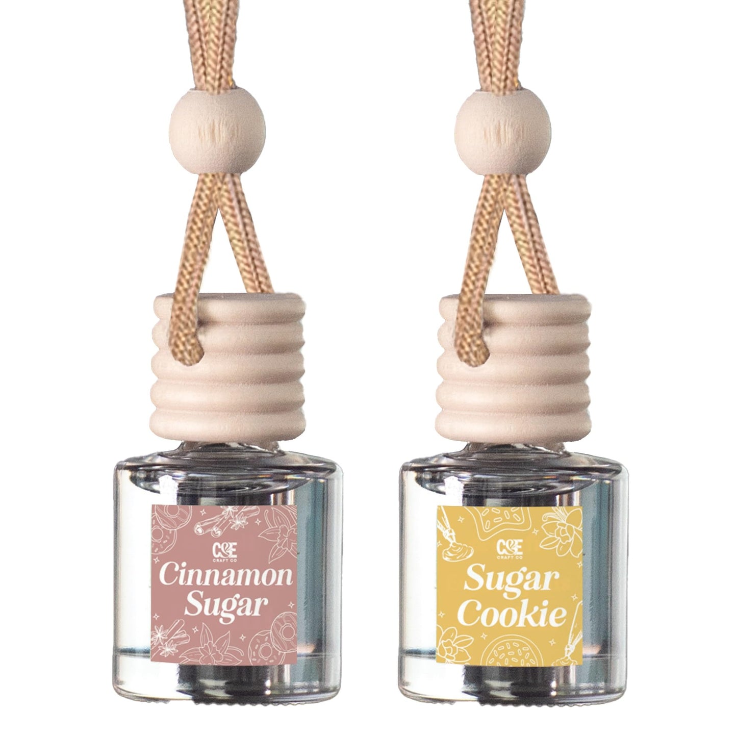 CANDECraftCo Car Air Hanging Fragrance Oil, Car Auto Freshener for Essential Oils, Scents Fragrance Aromatherapy Automobile Diffuser, Long Lasting (Berry Mimosa + Champagne)