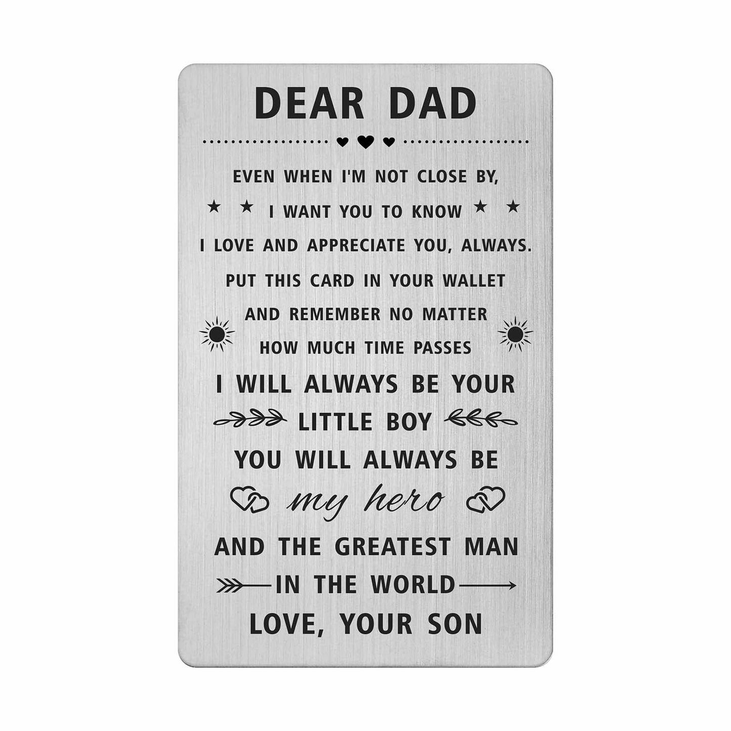 SOUSYOKYO Dad Father Day Gifts from Daughter, Happy Birthday Wallet Card for My Daddy, Personalized Long Distance Hero Dad Gifts, I love You Father Present Men, Easter