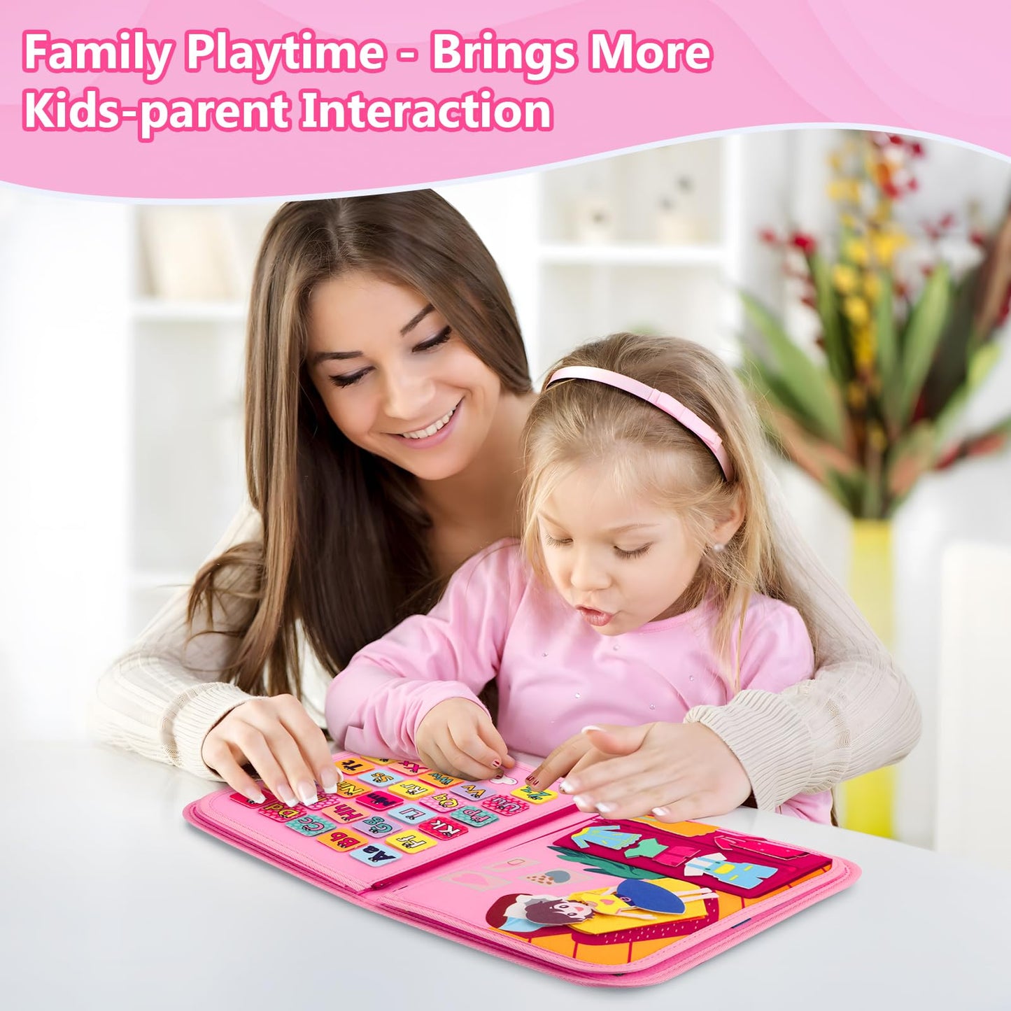 Vlllik Busy Board Montessori Toys for 1-6 Year Old Toddler, Birthday Gift for Boys Girls, Busy Book for Plane Car Travel, Preschool Learning Activities Educational Toy for Learning Fine Motor Skills