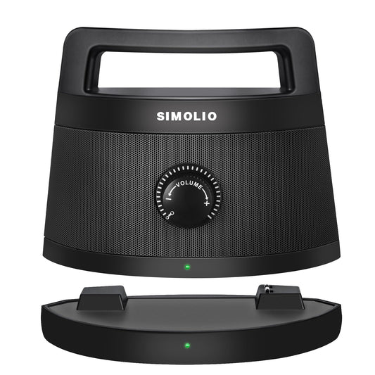 SIMOLIO Wireless Speakers for TV, Top-Grade Portable Clarifying Dialog TV Speaker for Seniors & Hard of Hearing & Elderly, TV Listening Device for Optimal TV Sound, No Blaring TV Volume, Black