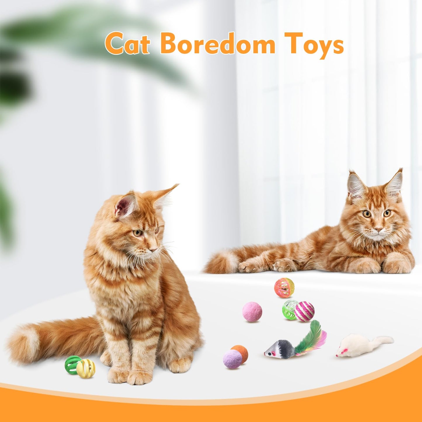 YULOYI Cat Toys for Indoor Cats - 34 Packs Interactive Set with Colorful Springs, Mouse Toy, Catnip Ropes, Balls, Bells, and Sisal Ball for Kittens