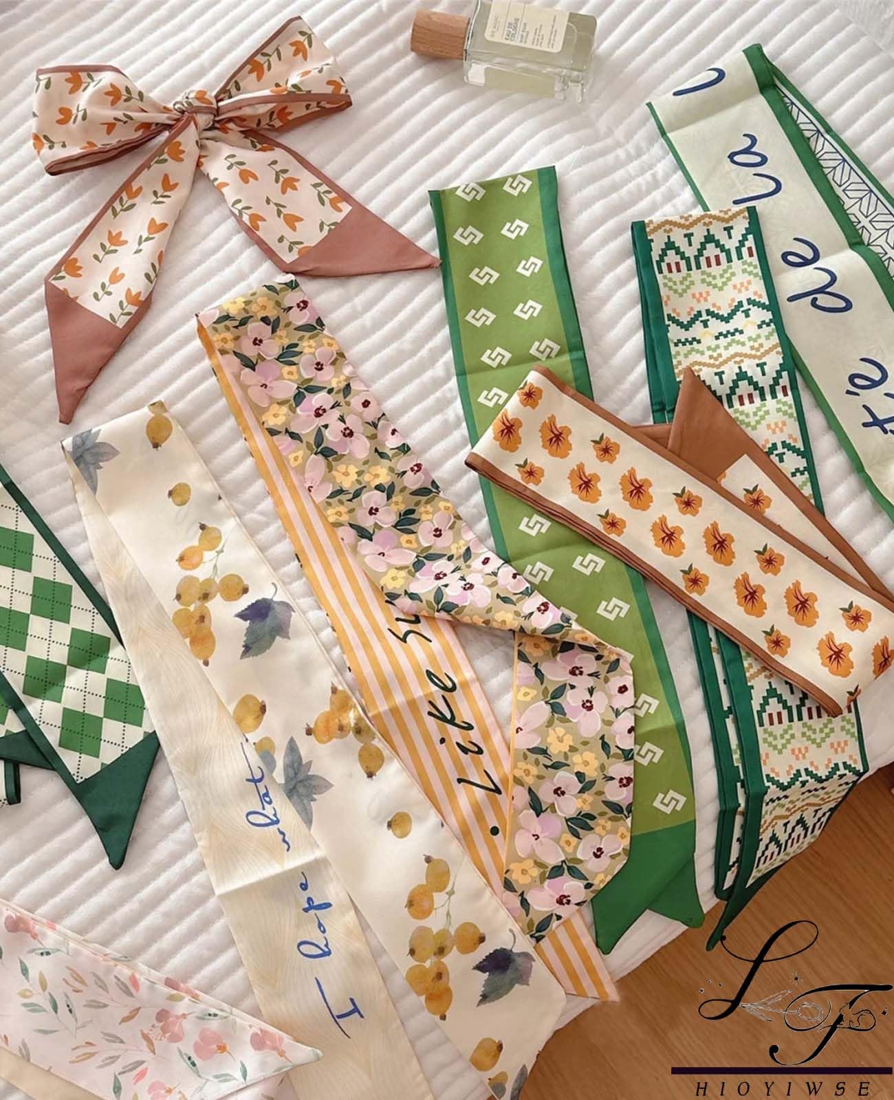 Purse Scarf Handbags For Women Skinny Hair Neck Accessories Scarves With Bag Scarfs Handle Fashion Lightweight 37.8x 2.6inch 01