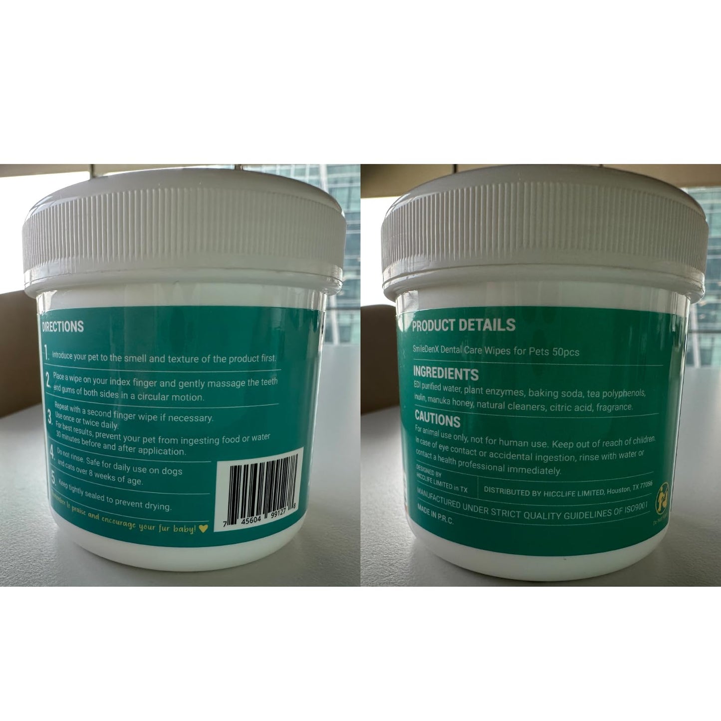 SmileDenX Dog Dental Care Finger Wipes - Teeth Cleaning Finger Wipes for Dog & Cats - Tooth Brushing Kit Dental Wipes for Dog - Reduces Plaque & Freshens Breath (50 PCS, Unscented)