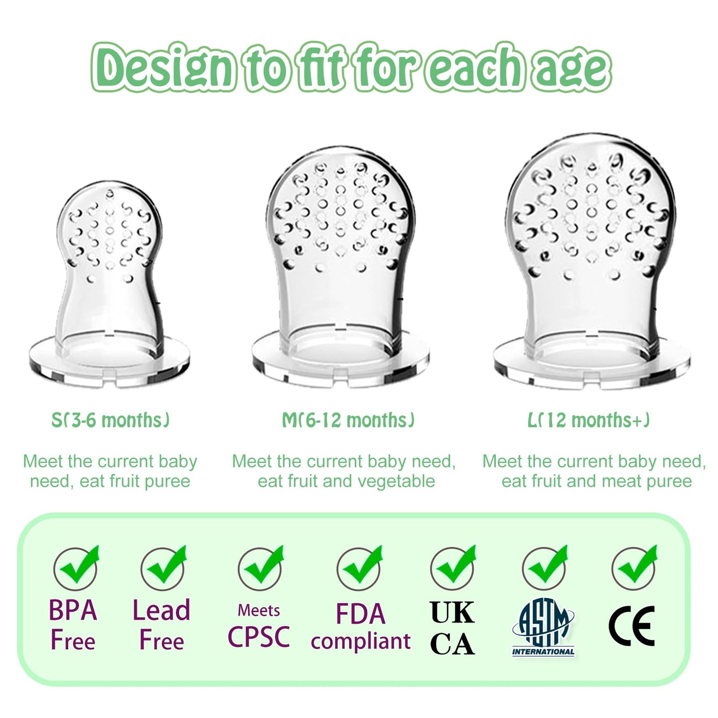 HAOBAOBEI Teething Toys, Baby Fruit Food Feeder, Breastmilk Popsicle Molds for Baby Cooling Relief (Green, Mini Mouse)