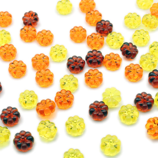 PMLAND Autumn Acrylic 3 Color Assorted Mini Pumpkin Ornaments and Table Scatter - 90+ Pieces for Halloween Thanksgiving Fall Harvest Festival Holiday Party Events Home Decor -1 Pound Package