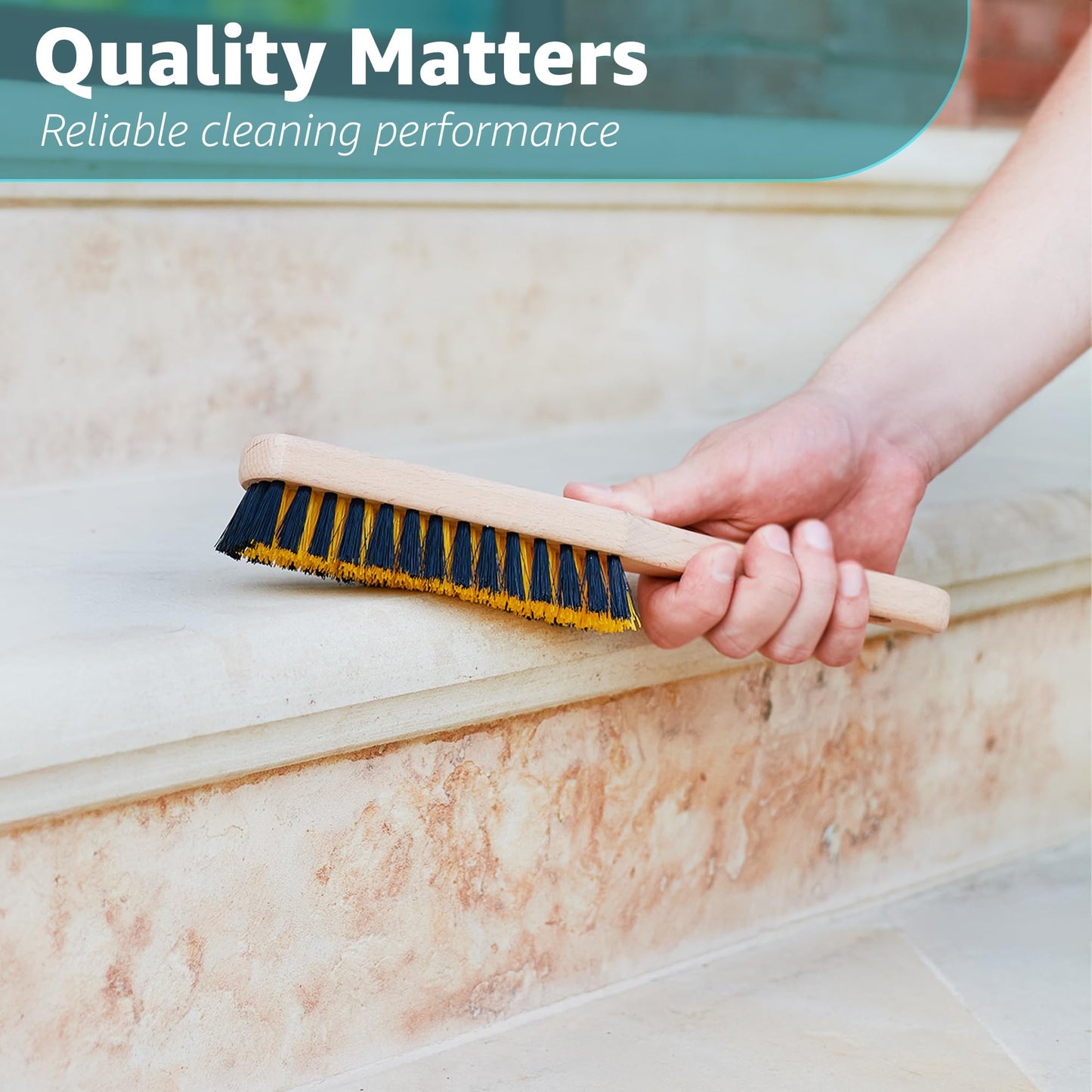 Carpet Cleaning Brush, Scrub Brush with Handle for Floor Mats, Rug Brush, Heavy Duty Carpet Cleaner Brush, Nylon Upholstery Brush for Indoor and Outdoor, Stiff Bristle Car Carpet Brush, Yellow