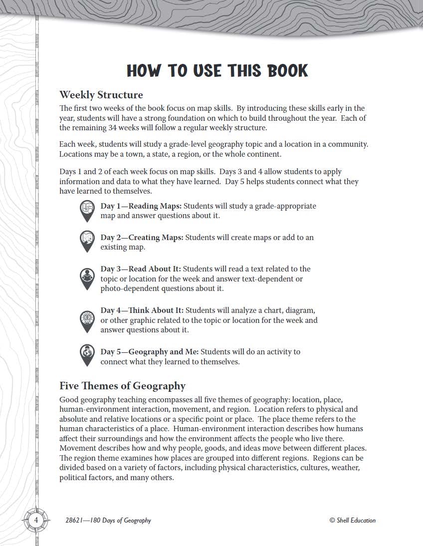 180 Days™: Social Studies, Geography for Kindergarten Practice Workbook for Classroom and Home, Cool and Fun Practice Created by Teachers (180 Days of Practice)