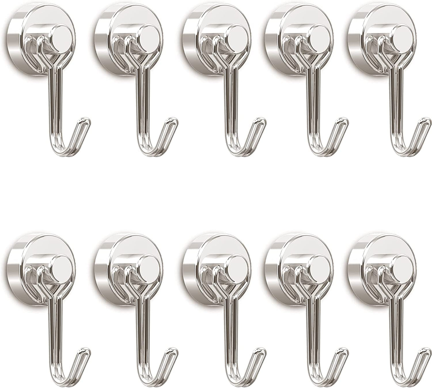 Tohoer Magnetic Hooks, Heavy Duty Neodymium Magnet Hook 30LBS with Rust Proof for Indoor Outdoor Hanging,Refrigerator,Grill,Kitchen,Key Holder,(Black, 8 x 20MM)