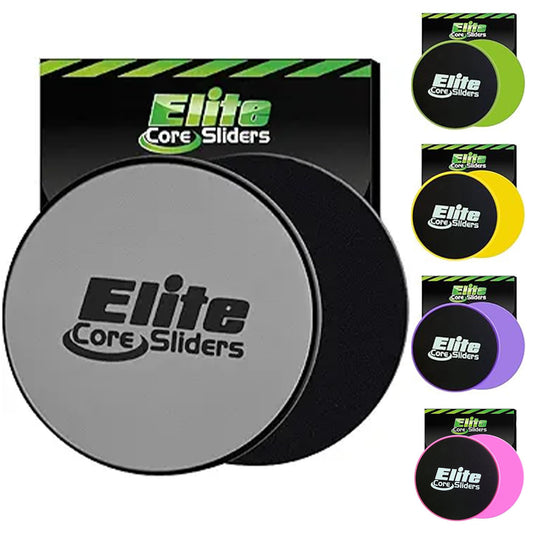 Elite Sportz Core Sliders for Working Out - Pack of 2 Compact, Dual Sided Gliding Discs for Full Body Workout on Carpet or Hardwood Floor - Fitness & Home Exercise Equipment - Small Gift for Athletes