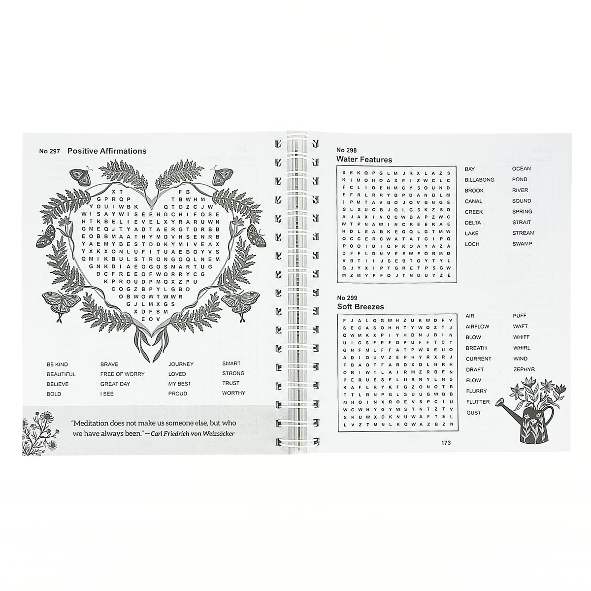 Mindfulness Word Search Book - Spiral-Bound Puzzle Multi-Level Word Search Book for Adults Including More Than 400 Puzzles; Puzzles for Self-Care and a Zen Mind (Brain Busters)