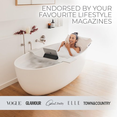 BADESOFA® Luxury Bath-Tub Pillow Set | 3-Piece Bath Pillow Set with Premium Materials & CleanDry+ | Bath Pillows for Head, Neck, & Full Body Comfort | Spa Pillow for Bath- or Hot Tub in Grey