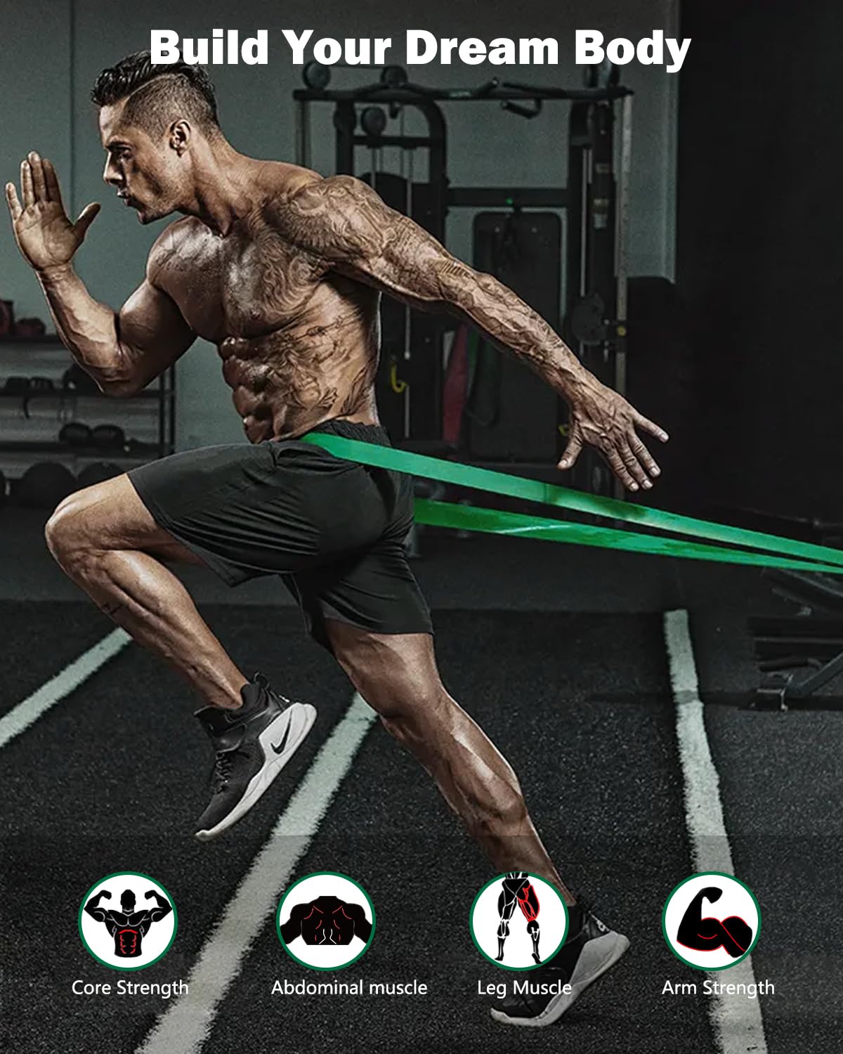 ROSAPOAR Resistance Band Pull up Band Fitness Exercise Bands Natural Latex for Workout Body Stretch Powerlifting Band Fitness Sport Training at Home/The Gym - Light Orange