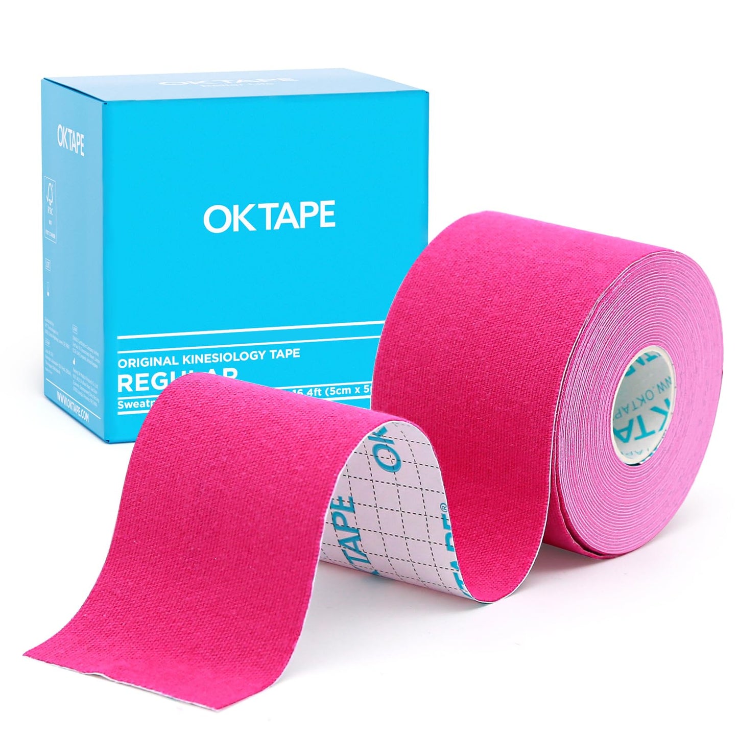 OK TAPE Kinesiology Tape, Regular Original Cotton Elastic Athletic Tape for Support and Recovery, Sports Tape, 2in×16.4ft Uncut Roll - Black