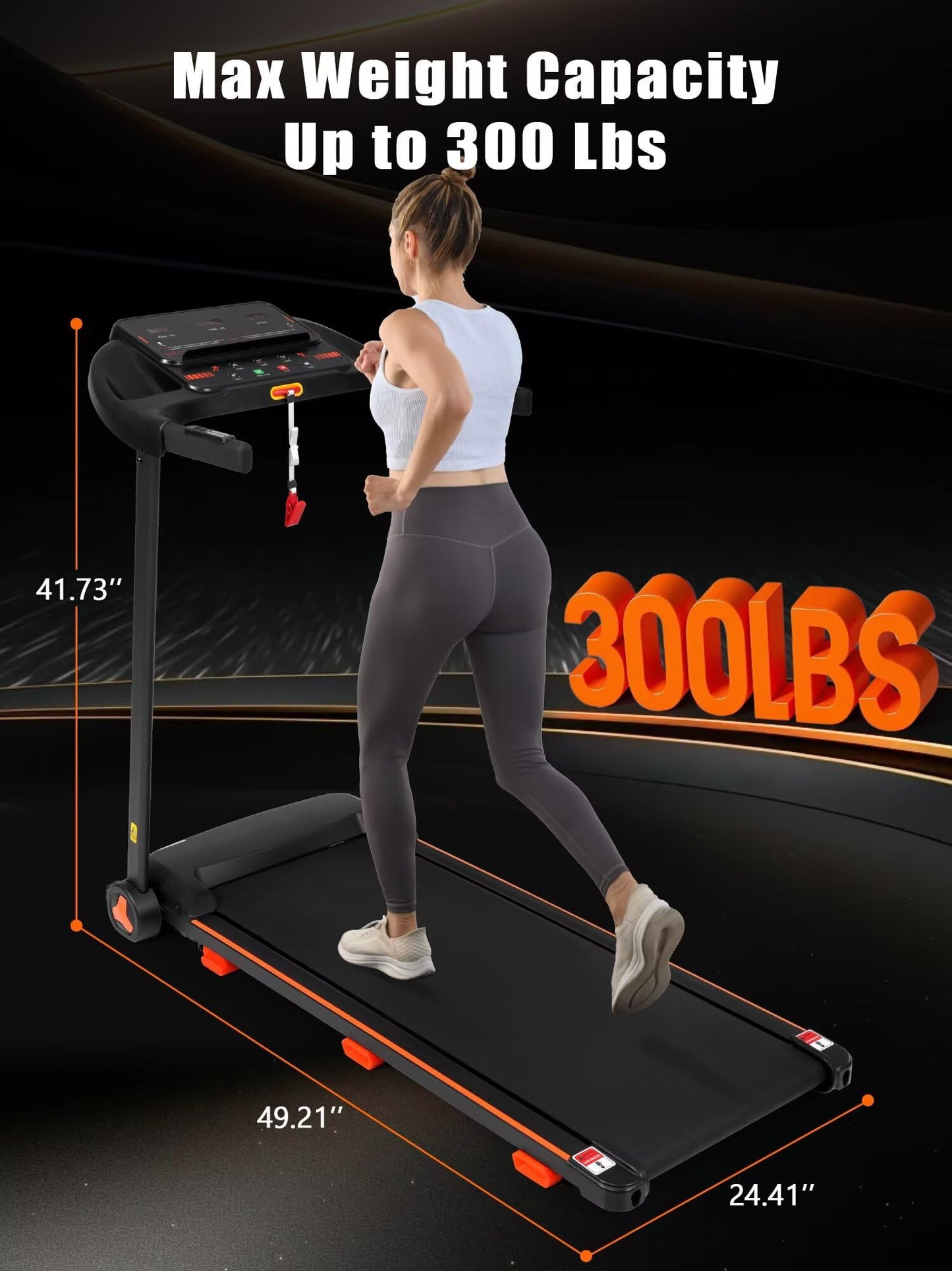 Treadmills for Home, 3.0 HP Folding Treadmill with Incline, Portable Treadmill 300 lbs Capacity, Caminadora Eléctrica Para Casa, Small Treadmills With Charge Staion & Bluetooth Speaker For Small Space