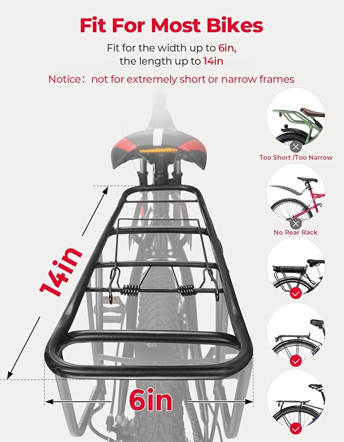 KEMIMOTO Bike Bag Panniers with Rain Cover, 34L Waterproof Bicycle Saddle Bag for Rear Rack Mountain Biking Bags Storage, Ebike Accessories for Commuter Grocery Shopping Travel Carrier, Black