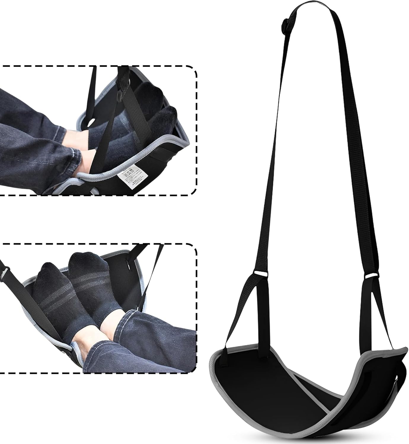 Airplane Foot Rest - Portable Foot Hammock for Plane Travel, Comfortable Airplane Footrest for Long Flights, Swelling Relief - Travel Essential