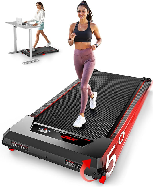 Walking Pad with Incline,Under Desk Treadmill for Home Small Office,2.5HP Low Noise Portable Treadmill with 330 Lbs Capacity,Remote Control and LED Display