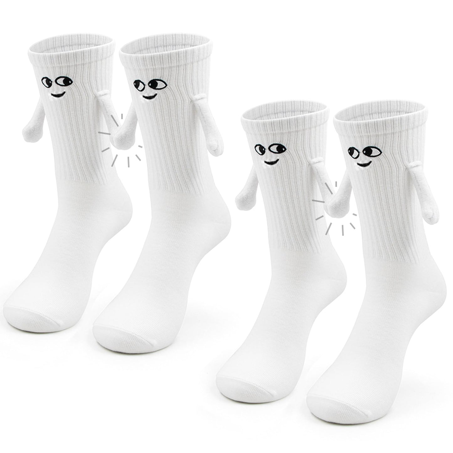 Keauexp Cute Hand Holding Socks, Smile Face Magnetic Socks Funny Birthday Christmas Valentines Gifts for Adult Kids Teen