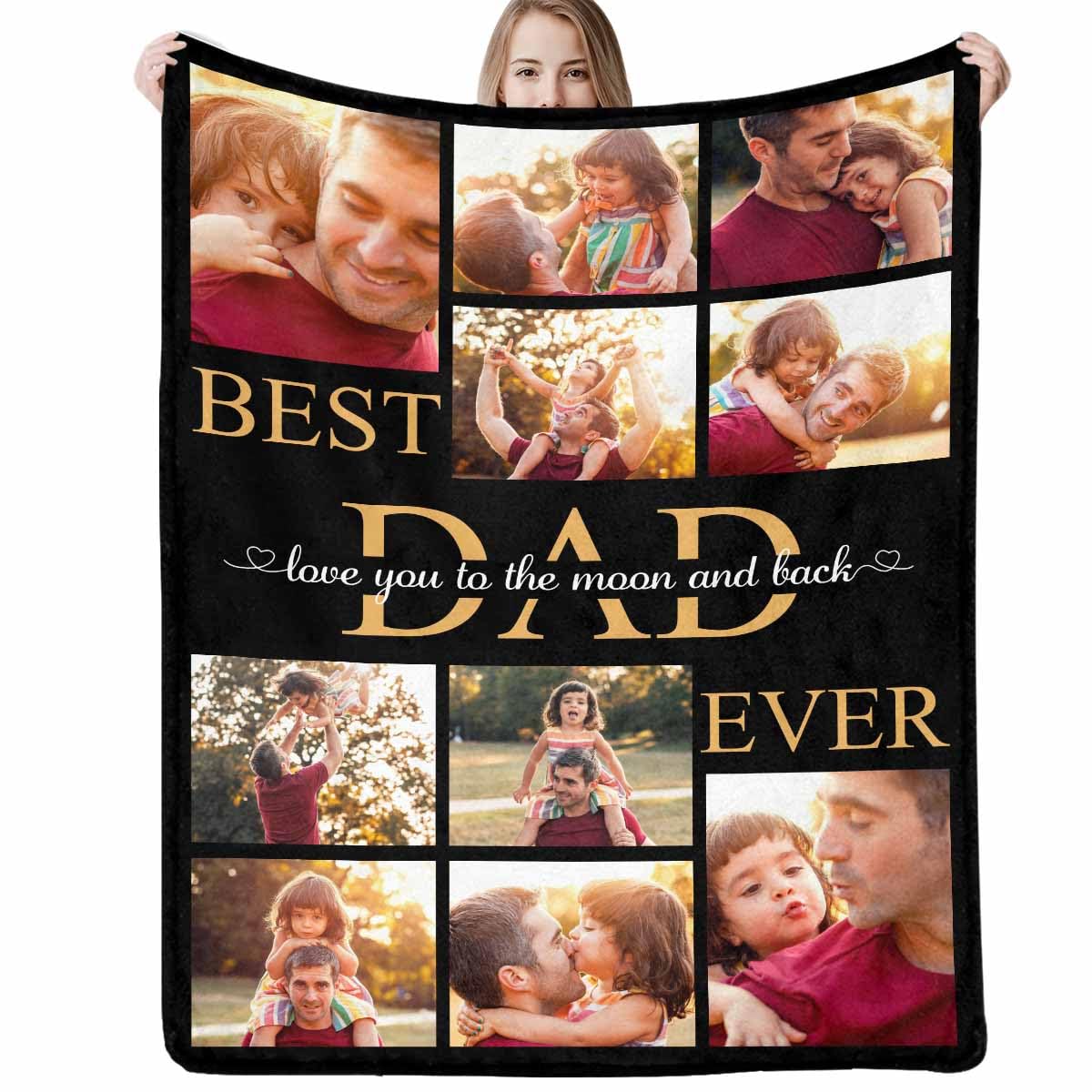 Custom Blanket with Picture Text Personalized Blanket Throws Customized with Photos Customizable Blankets Customize Gifts for Mom Dad Couple Girlfriend Boyfriend Wife Husband