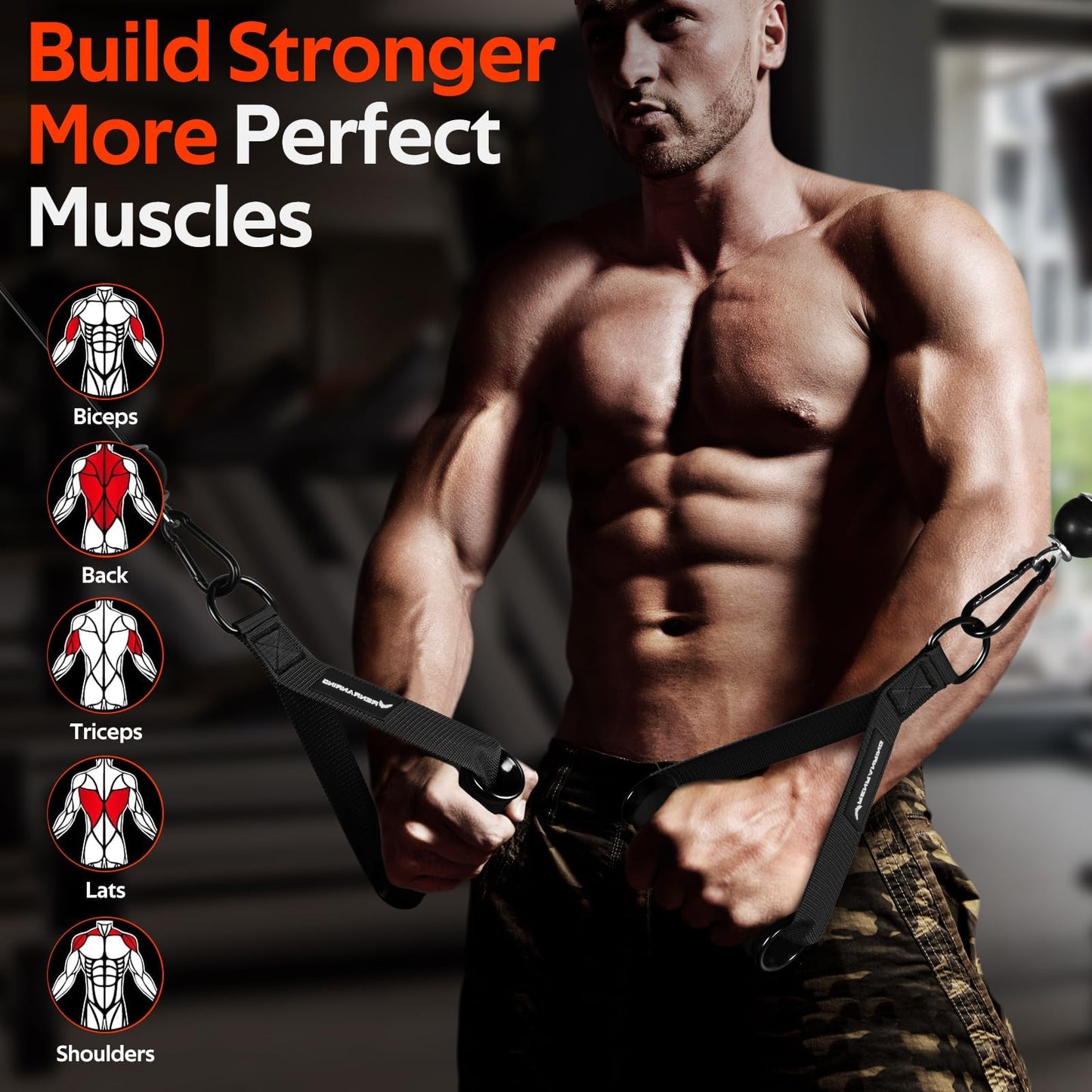 RENRANRING Gym Exercise Handles, Replacement Handle Attachments for Cable Machine Pulleys, Resistance Band and Strength Trainer, Pull Down Workout Accessories, Home Gym Add On Equipment