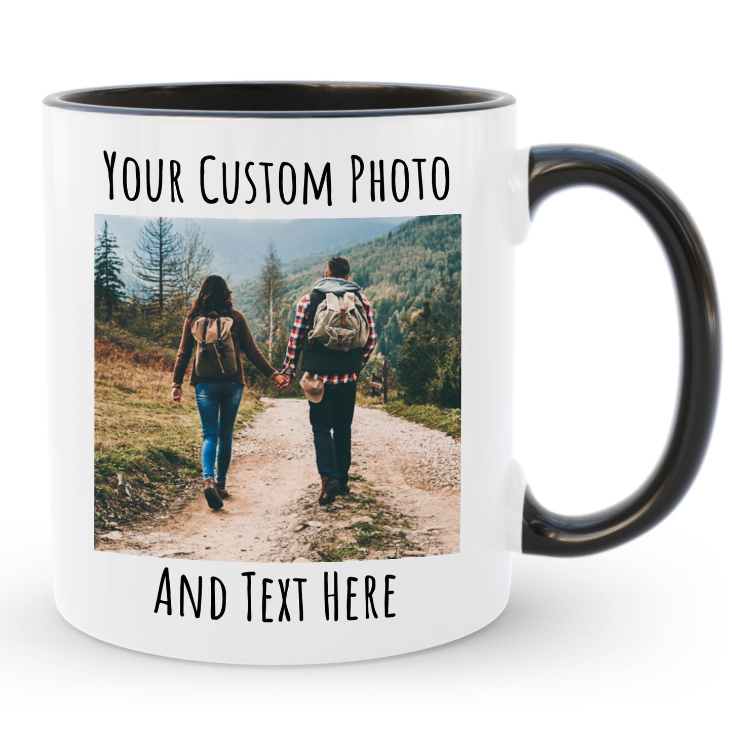 Personalized Coffee Mug, Custom Picture Text or Logo Ceramic Mug, Customized Gift for Men & Women, Taza Personalizada with Photo and Words, Customizable 11 Oz Tea Cup | White