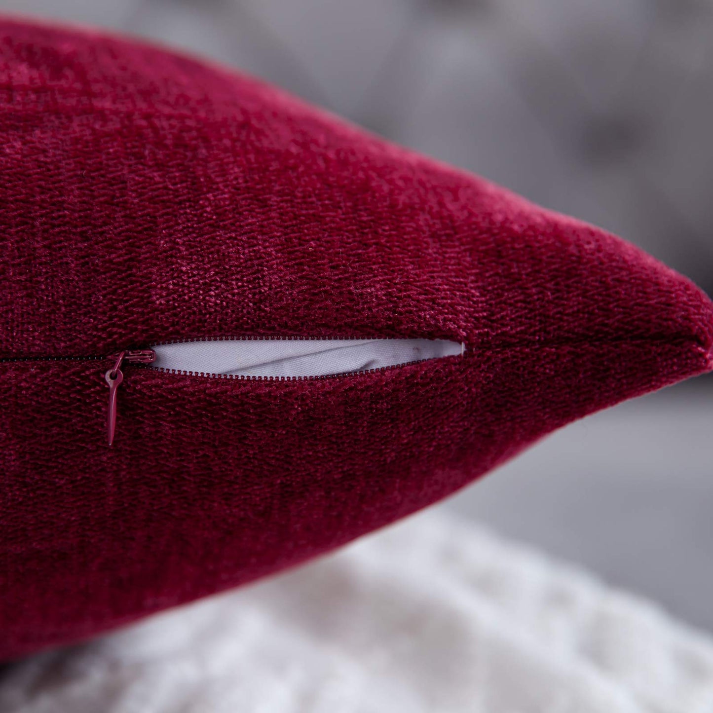 Anickal Valentines Marron Pillow Covers 18x18 Inch Set of 2 Solid Rustic Farmhouse Decorative Throw Pillow Covers Square Cushion Case for Home Sofa Couch Decoration