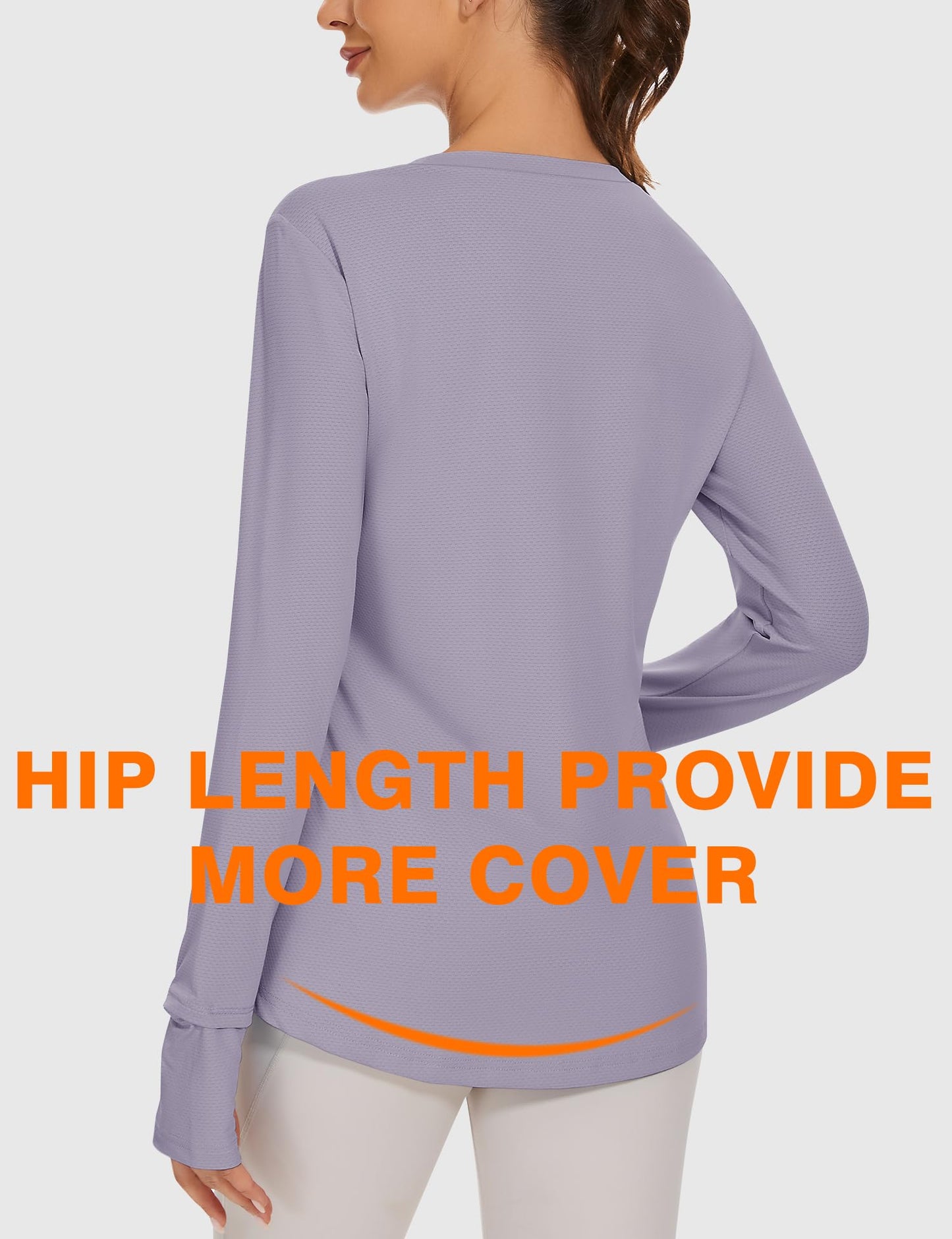 Blingfit Sun Shirts for Women UPF 50+ Women's Sports T-Shirt Long Sleeve Shirt Workout Tops Crew Neck Athletic Casual Running Yoga Fitness T-Shirts