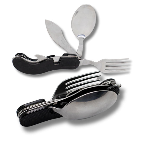 Four Brothers Stainless Steel Camping Cutlery and Kitchen Utensil Set
