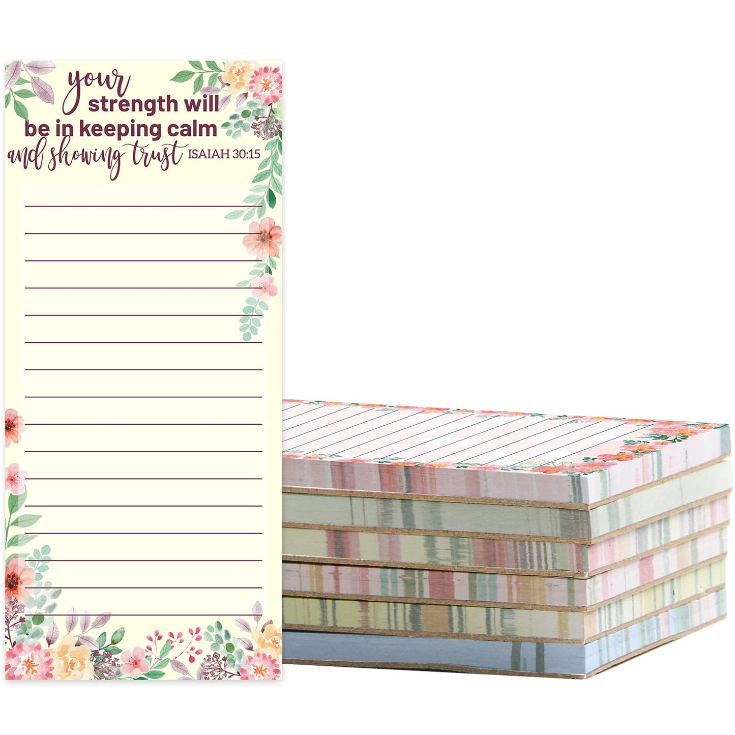 Fancy Land Religious Magnetic Notepads Floral to Do List for Fridge Christian Memo Pads 6 Pack