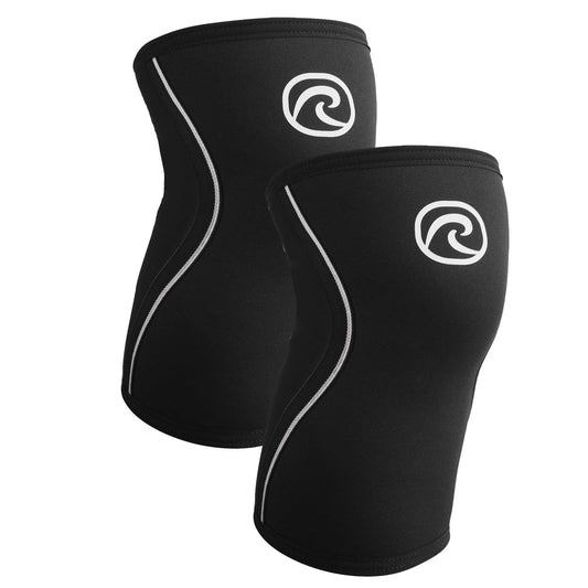 Rehband 5mm Knee Sleeves for Functional Training, Cross-Training & Powerlifting, Weightlifting Knee Support made of Neoprene, Unisex, Colour:Black - 1 Pair, Size:XX-Large