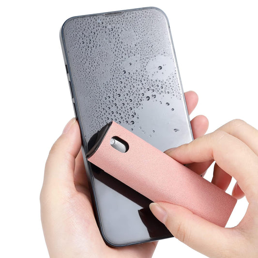 2 Pcs Screen Cleaner Kit, 3-in-1 Touchscreen Mist Cleaner Spray Bottle Tool & Microfiber Cloth for Phone/Laptop/Tablet/TV/Monitor/Car Screens(Pink+Grey)