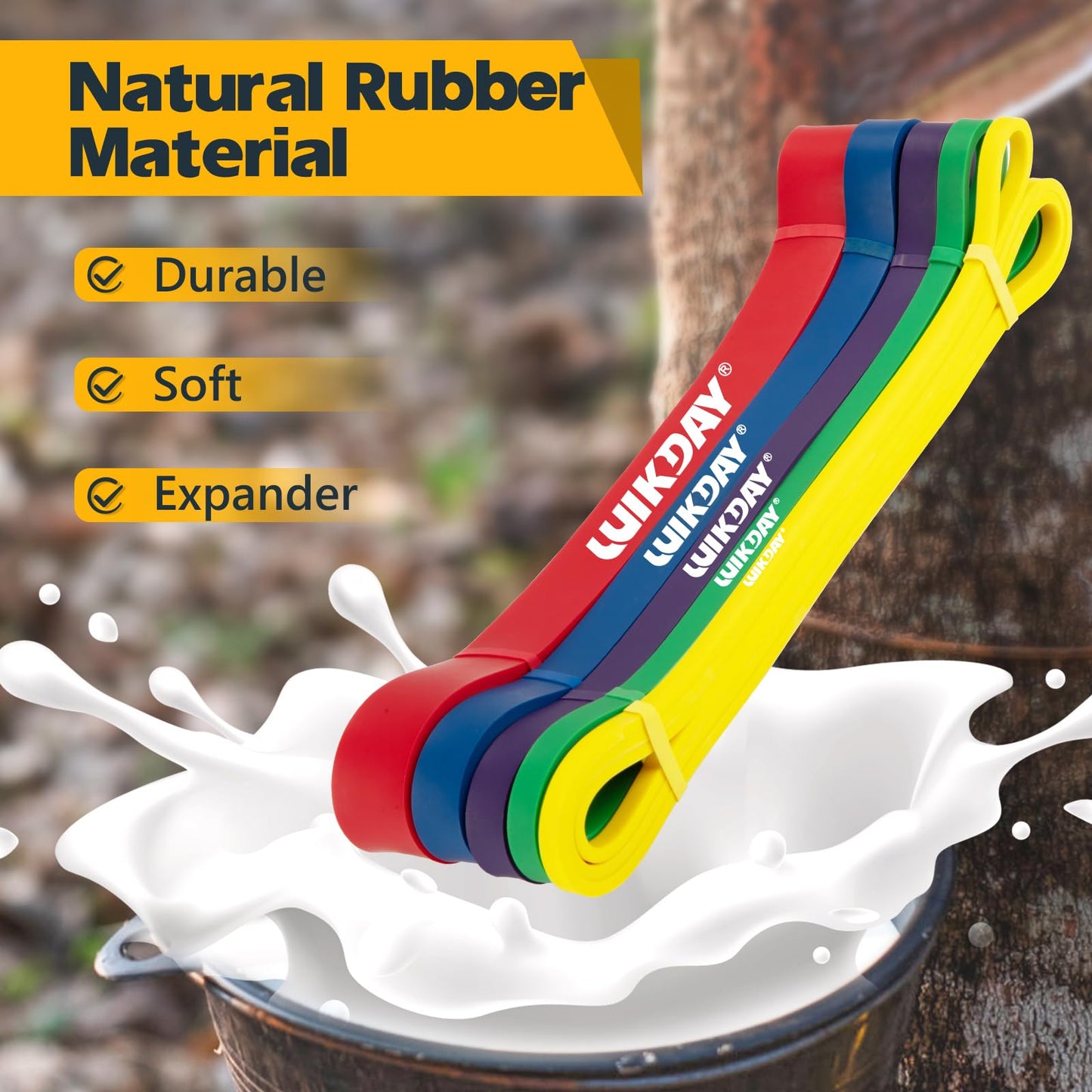 WIKDAY Resistance Bands for Working Out, Exercise Bands, Workout Bands, Pull Up Assistance Bands for Body Stretching Training Physical Therapy Muscle Training for Men & Women Multicolour (8-100lbs)