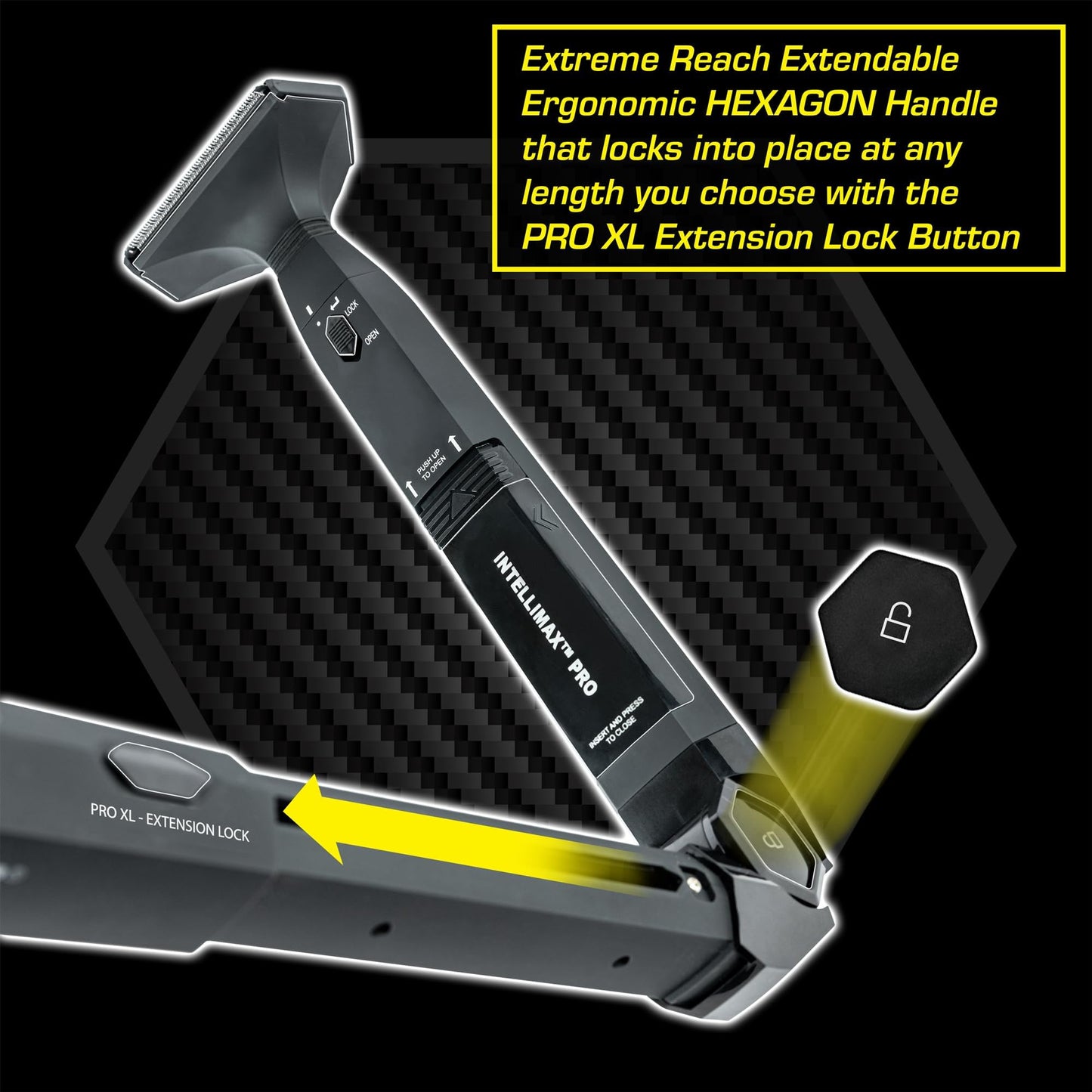 MANGROOMER - INTELLIMAX PRO - New Back Shaver with 2 Shock Absorber Flex Heads, Power Hinge, Extreme Reach Handle and Advanced 2.7" Extra-Wide Blade Design (Version 2.0)